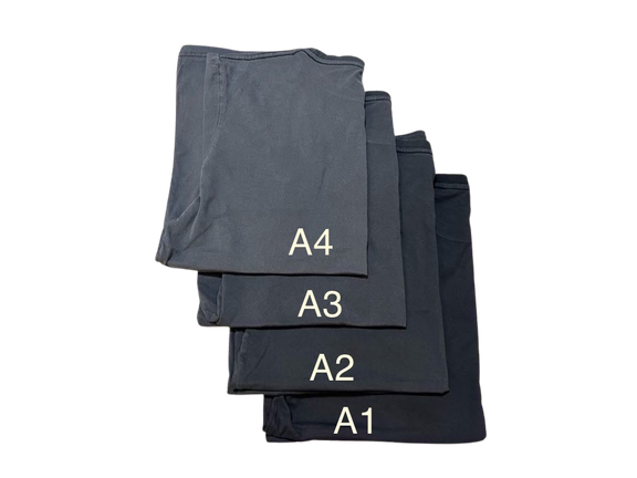 Vintage wash tones A1 to A4, folded in a stack